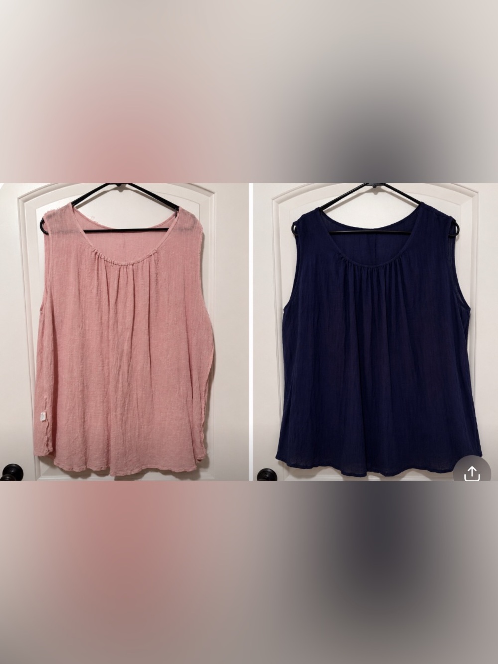 BOGO Sleeveless Scoop Neck blouse perfect for summer or fall- Pink and Navy